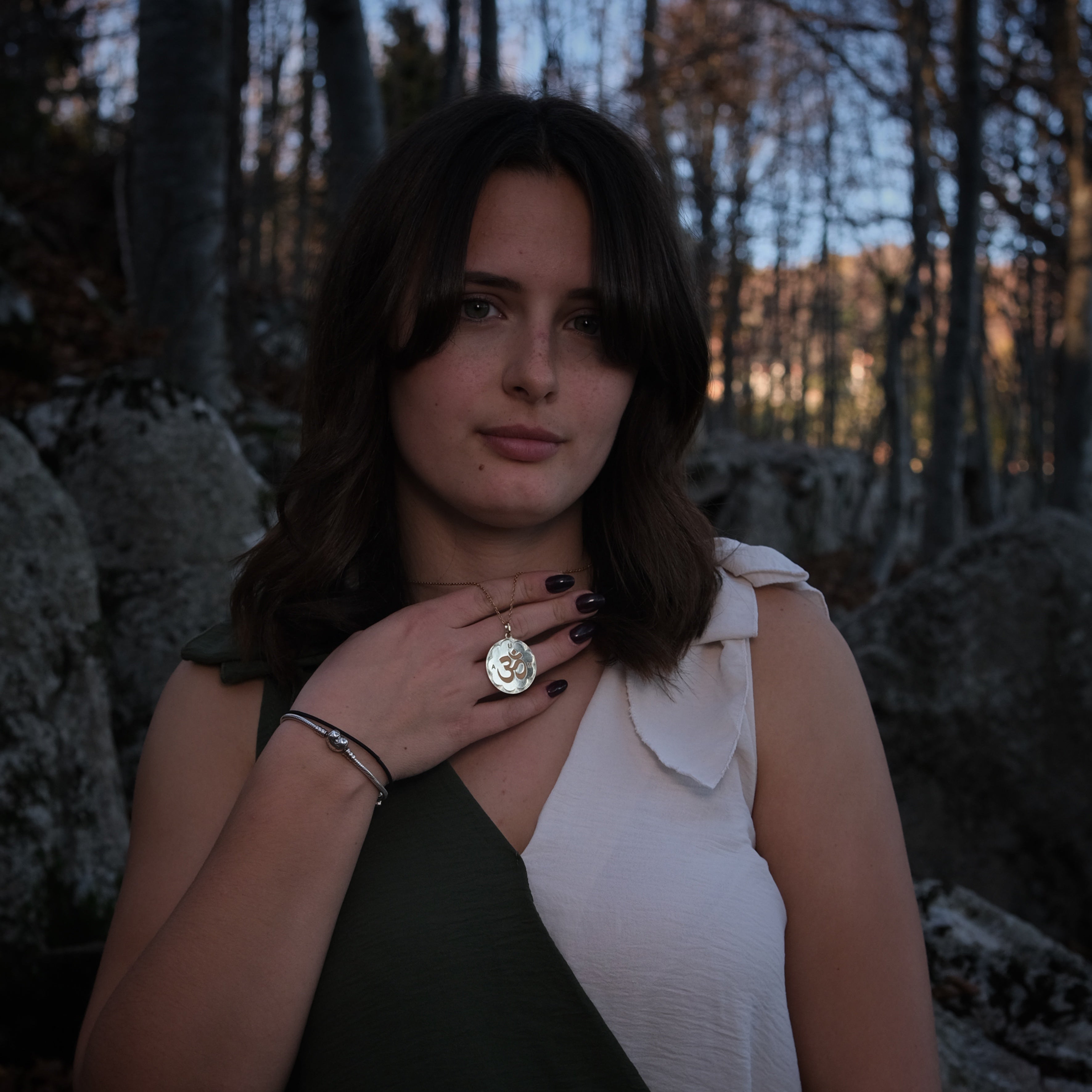 Collana Om - Aum Argento